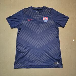 Nike Dri-Fit USA Training Short‎ Sleeve Soccer Jersey in Blue Men's Size Large